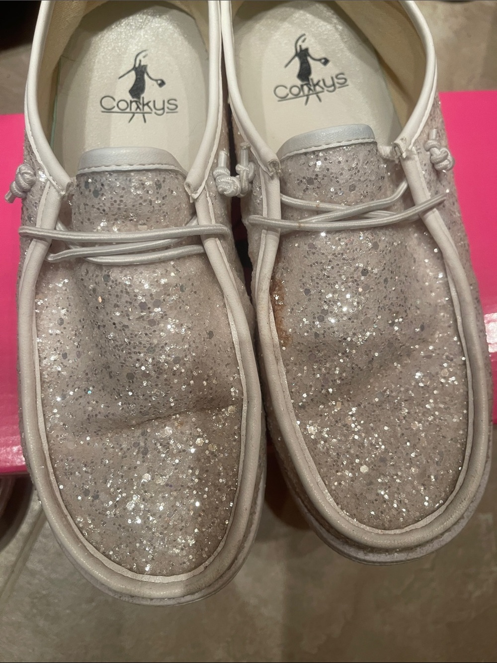 🤍Corkys Women Glitter Casual Loafers in White - Picture 4 of 6